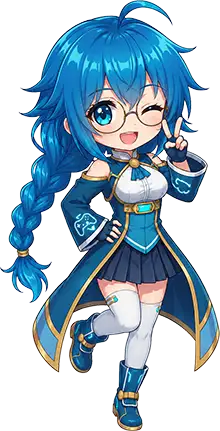 Chibi de Rol-chan haciendo gesto de victoria tras haber terminado un proyecto.